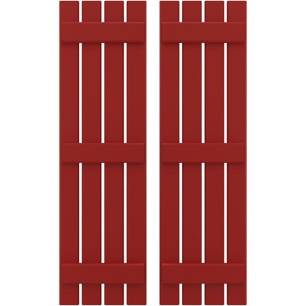 Ekena Millwork Americraft 4-Board, 3 Batten Exterior Real Wood Spaced Board-n-Batten Shutters, ARW401SB415X62BRH, PR ARW401SB415X62BRH - main